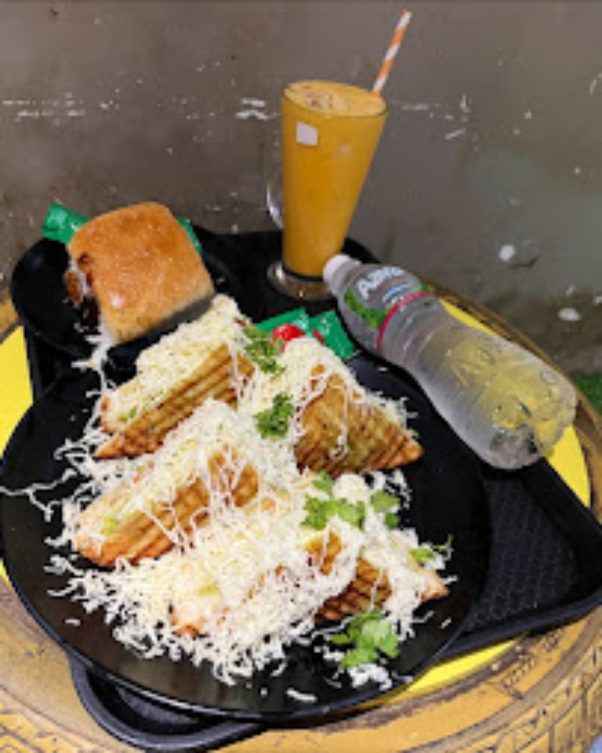 Cheesy grilled food