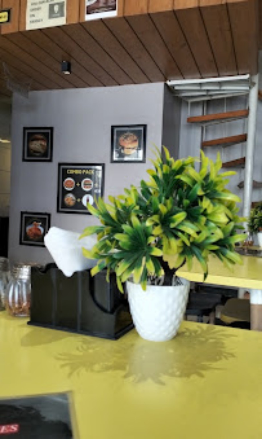 Cafe table and decor